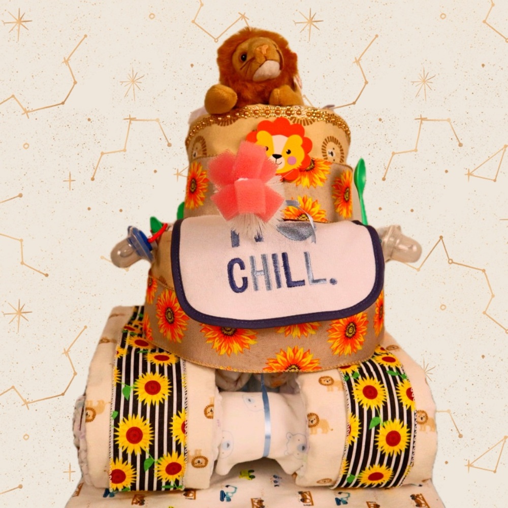 Adorable Lion Tank Diaper Cake perfect, Best Baby Shower Gift, and Centerpiece